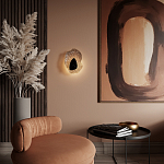 Бра с волнообразным стеклянным плафоном и вставкой из мрамора Liquid Stone варинант исполнения - 15 | Loft Concept в Ростове-на-Дону