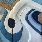 Арт-объект ручной работы Blue Abstraction из 4-х панелей варинант исполнения - 4 | Loft Concept в Ростове-на-Дону