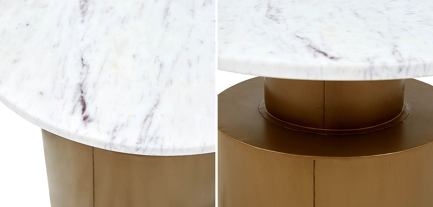 Приставной стол с мраморной столешницей Ela Marble Side Table Приставной стол с мраморной столешницей Ela Marble Side Table - Loft-Concept в Ростове-на-Дону