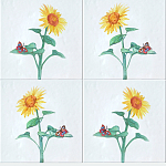 Плитка с узором Подсолнух варинант исполнения - 1 | Loft Concept в Ростове-на-Дону