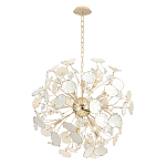 Люстра круглой формы с белыми и прозрачными лепестками цветов Диаметр 69 см Wintery flovers варинант исполнения - 1 | Loft Concept в Ростове-на-Дону