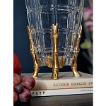 Ваза из прозрачного стекла с бронзовыми ножками и фигурками попугаев Eden Garden porcelain and bronze варинант исполнения - 4 | Loft Concept в Ростове-на-Дону