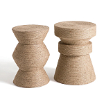 Приставной стол с отделкой из джута Juti D30 см варинант исполнения - 5 | Loft Concept в Ростове-на-Дону