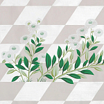 Обои ручная роспись Tiled Meadow Original colourway on Lilac Hint slub silk варинант исполнения - 2 | Loft Concept в Ростове-на-Дону