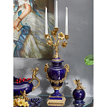 Подсвечник из темно-синего фарфора с бронзовыми элементами и цветами Eden Garden варинант исполнения - 4 | Loft Concept в Ростове-на-Дону