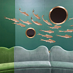 Обои с вышивкой ручной работы Deco Fish Original colourway варинант исполнения - 1 | Loft Concept в Ростове-на-Дону