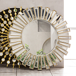 Зеркало круглое с лучами из зеркальных фацетов Silver Facet варинант исполнения - 2 | Loft Concept в Ростове-на-Дону