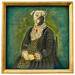 Картина в квадратной раме Chinoiserie Mops Dog Green Portrait варинант исполнения - 1 | Loft Concept в Ростове-на-Дону