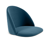 Барный стул со спинкой и металлической подставкой на 4-х деревянных ножках Синий Велюр Vendramin Chair варинант исполнения - 2 | Loft Concept в Ростове-на-Дону