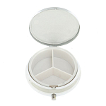 Таблетница карманная круглая с 3-мя отделениями и накладкой из натурального камня Апатит Голубой Silver Stone Pillboxes варинант исполнения - 3 | Loft Concept в Ростове-на-Дону