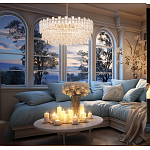 Круглая люстра с хрустальными подвесками на золотистом каркасе Gorgeous Crystal Light варинант исполнения - 13 | Loft Concept в Ростове-на-Дону