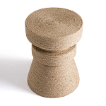 Приставной стол с отделкой из джута Juti D35 см варинант исполнения - 3 | Loft Concept в Ростове-на-Дону