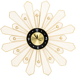 Часы настенные из металла в виде солнца с чёрным циферблатом Mirror Tower Clock варинант исполнения - 1 | Loft Concept в Ростове-на-Дону