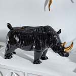 Статуэтка черный носорог с золотыми рогами Golden Horned Black Rhino варинант исполнения - 5 | Loft Concept в Ростове-на-Дону