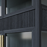 Витрина Primo со стеклянными фасадами и 2 ящиками Черный дуб варинант исполнения - 6 | Loft Concept в Ростове-на-Дону