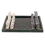 Шахматы Русские сказки с доской из натурального камня Змеевик Decorative Thematic Chess варинант исполнения - 1 | Loft Concept в Ростове-на-Дону