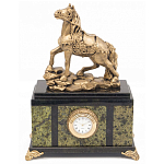 Часы настольные из натурального камня с декором в виде коня Horse Stone Clock варинант исполнения - 1 | Loft Concept в Ростове-на-Дону