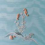 Обои с вышивкой ручной работы Amami Waves Moonbeam colourway on silk moire варинант исполнения - 5 | Loft Concept в Ростове-на-Дону