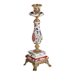 Подсвечник с цветочной росписью из фарфора с бронзовыми элементами Eden Garden варинант исполнения - 2 | Loft Concept в Ростове-на-Дону