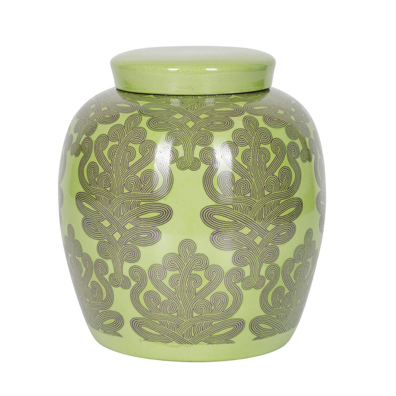 Банка с крышкой Porcelain Malachite Jar Зеленый в Ростове-на-Дону | Loft Concept 