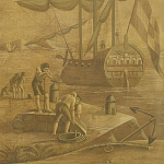 Обои ручная роспись Views of Italy Sepia варинант исполнения - 2 | Loft Concept в Ростове-на-Дону