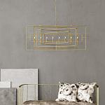 Люстра золотая из пересекающихся прямоугольных элементов Thin Intersecting Rectangles варинант исполнения - 3 | Loft Concept в Ростове-на-Дону