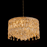 Люстра круглая с хрустальными подвесками на золотистом каркасе Roul Crystal Light варинант исполнения - 3 | Loft Concept в Ростове-на-Дону