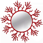 Круглое настенное зеркало Coral Mirror Red варинант исполнения - 1 | Loft Concept в Ростове-на-Дону