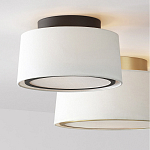 Потолочный светильник с круглым хлопковым абажуром Frosted Diffuser варинант исполнения - 2 | Loft Concept в Ростове-на-Дону