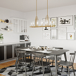 Люстра прямоугольная цвета латунь с прозрачными рифлеными цилиндрическими плафонами Kichler варинант исполнения - 8 | Loft Concept в Ростове-на-Дону