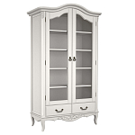 Шкаф книжный белый из массива бука с 5-ю полками и 2-мя ящиками в стиле прованс White Provence варинант исполнения - 1 | Loft Concept в Ростове-на-Дону