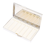 Таблетница карманная прямоугольная на 7 отделений с зеркалом и накладкой из натурального камня Лазурит Silver Stone Pillboxes варинант исполнения - 3 | Loft Concept в Ростове-на-Дону