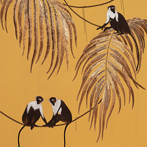 Обои с вышивкой ручной работы Étienne Original colourway on wool sateen