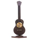 Часы настольные в виде гитары из натурального камня Обсидиан Stone Clock варинант исполнения - 3 | Loft Concept в Ростове-на-Дону