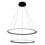 Люстра подвесная светодиодая с двумя черными кольцами Ring Horizontal варинант исполнения - 1 | Loft Concept в Ростове-на-Дону
