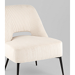 Кресло лаунж Бостон велюр рельефный молочный на черных ножках варинант исполнения - 2 | Loft Concept в Ростове-на-Дону