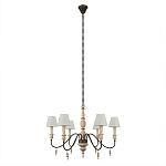 Люстра на металлическом основании с 6-ю белыми тканевыми абажурами Terrain варинант исполнения - 1 | Loft Concept в Ростове-на-Дону