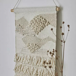 Панно из шерсти и хлопка с узором Beige Calista Serene варинант исполнения - 6 | Loft Concept в Ростове-на-Дону