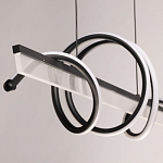 Люстра линейная черного цвета с волнообразным металлическим элементом Luke Lampco Tracer Lamp варинант исполнения - 7 | Loft Concept в Ростове-на-Дону