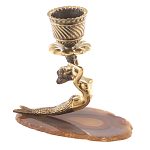 Подсвечник бронзовый из натурального камня агат Stone Candlestick варинант исполнения - 2 | Loft Concept в Ростове-на-Дону