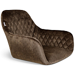 Барный стул со спинкой и подлокотниками на 4-х черных ножках Douglas Rhombus Коричневый Велюр варинант исполнения - 2 | Loft Concept в Ростове-на-Дону