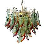 Люстра стеклянная с зелеными лепестками Green Leaf Fall варинант исполнения - 1 | Loft Concept в Ростове-на-Дону