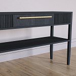 Дизайнерская Консоль с полкой и ящиком Primo Черный дуб варинант исполнения - 3 | Loft Concept в Ростове-на-Дону