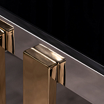 Консоль в современном стиле с черной стекляной столешницей Console with Black Glass варинант исполнения - 2 | Loft Concept в Ростове-на-Дону