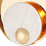 Бра с круглым плафоном из белого мрамора и золотистым металлическим обрамлением  Ginger & Jagger варинант исполнения - 2 | Loft Concept в Ростове-на-Дону