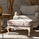 Мягкая банкетка из массива бука серая с растительным орнаментом Raffael Grey Floral Banquette варинант исполнения - 5 | Loft Concept в Ростове-на-Дону