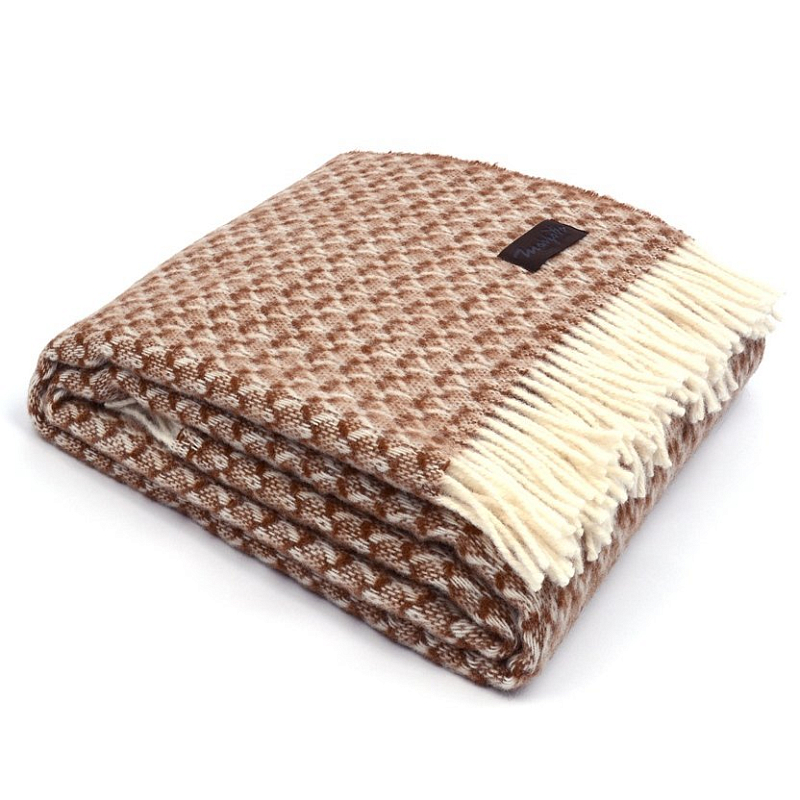 Плед BRIAS TRIANGLE 1200 Marzotto Бежево-серый Коричневый в Ростове-на-Дону | Loft Concept 