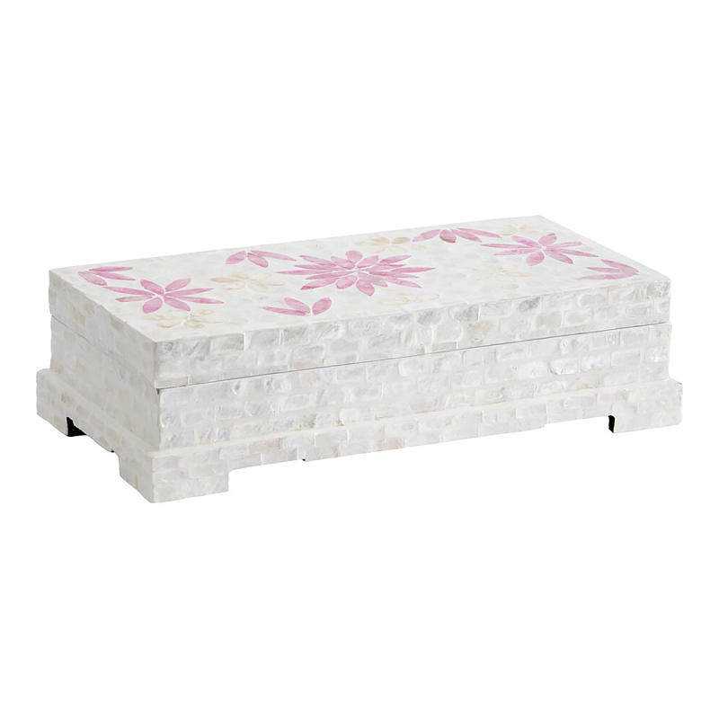 Шкатулка Oceane Bone Inlay White Белый Розовый Шкатулка Oceane Bone Inlay White Белый Розовый в Ростове-на-Дону | Loft Concept