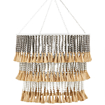 Люстра трехъярусная с декором из круглых деревянных бусин с кисточками Gray Brown Wooden Beads Chandelier варинант исполнения - 3 | Loft Concept в Ростове-на-Дону