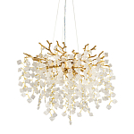 Люстра подвесная золотого цвета с декоративными ветвями и прозрачными рельефными подвесками FAIRYTREE Light варинант исполнения - 1 | Loft Concept в Ростове-на-Дону